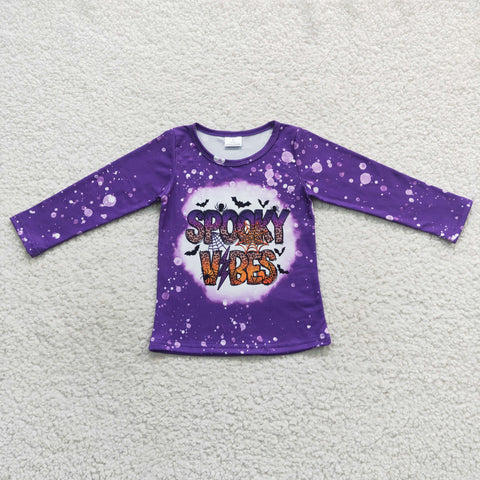GT0234 toddler clothes spooky vibes girl halloween top