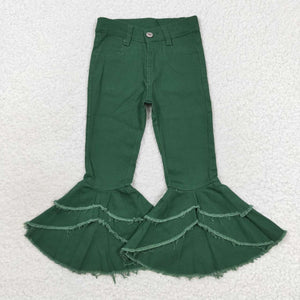 P0171 kids clothes girls green girl jeans green girl bell bottom jeans
