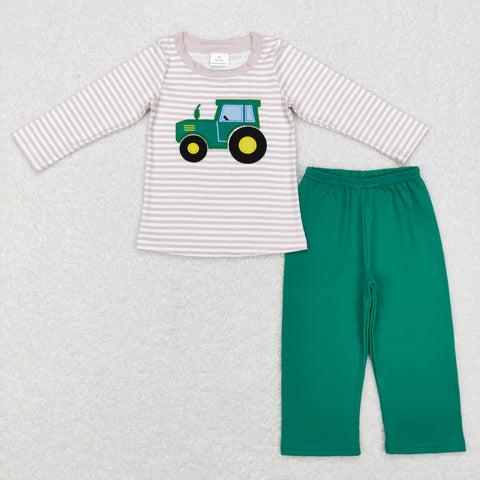 BLP0401 toddler boy clothes farm tractor embroidery boy winter outfit
