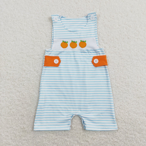 SR0738 baby boy clothes peach embroidery short sleeve boy summer romper
