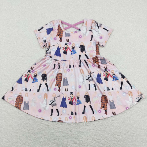 GSD0711  baby girl clothes singer toddler summer clothes girl summer dress twirl dress