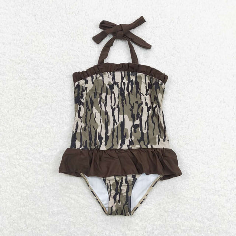 S0192 RTS baby girl clothes camo girl summer swimsuit swim wear beach bathing suit 1