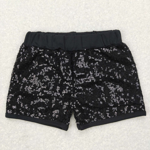 SS0121 toddler girl clothes girl black sequin shorts girl summer short
