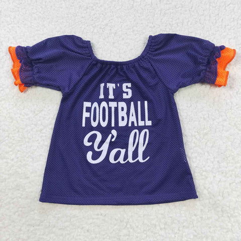 GT0275 baby girl clothes purple sport material tshirt top let's football