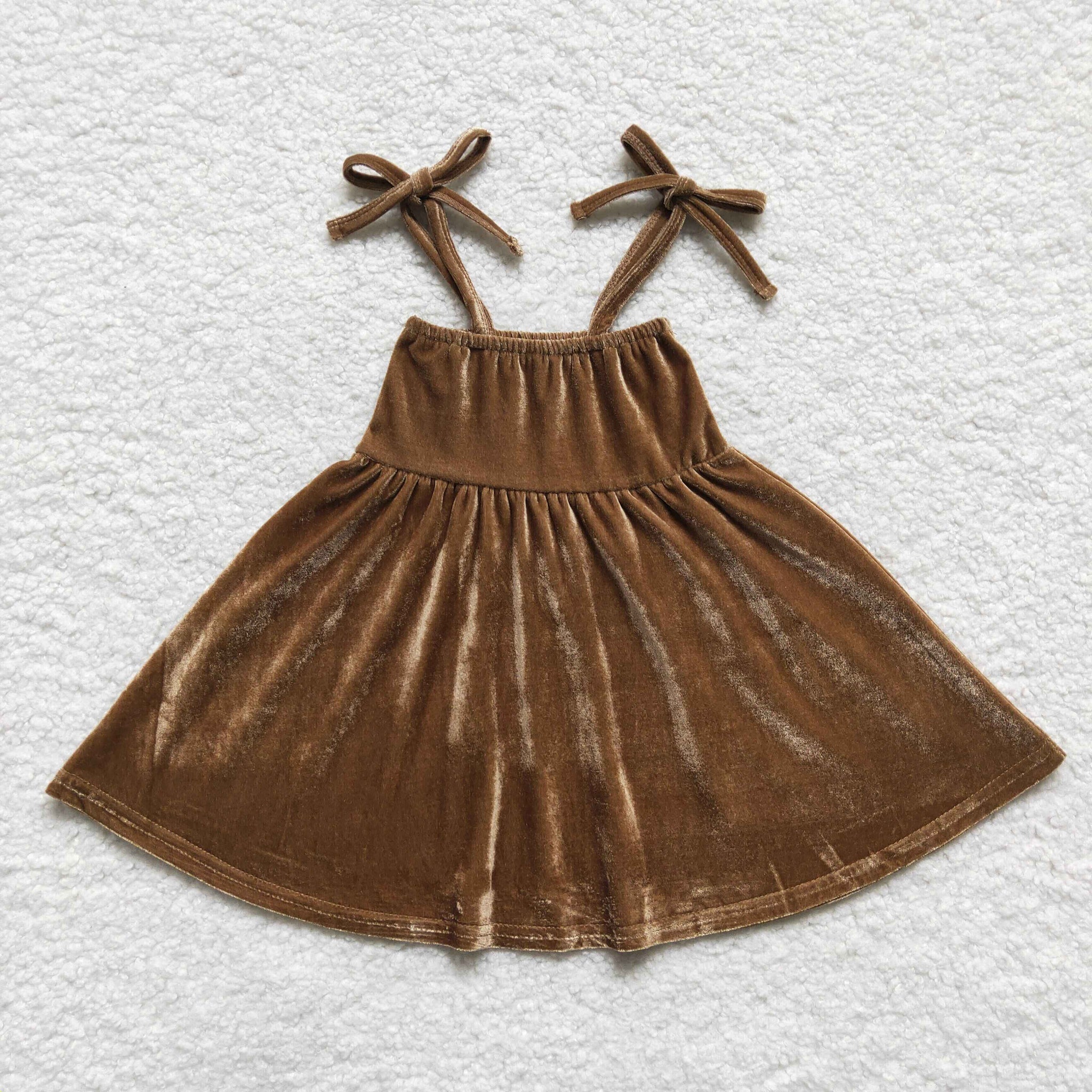 GSD0448  toddler girl dresses brown velvet girl skirt