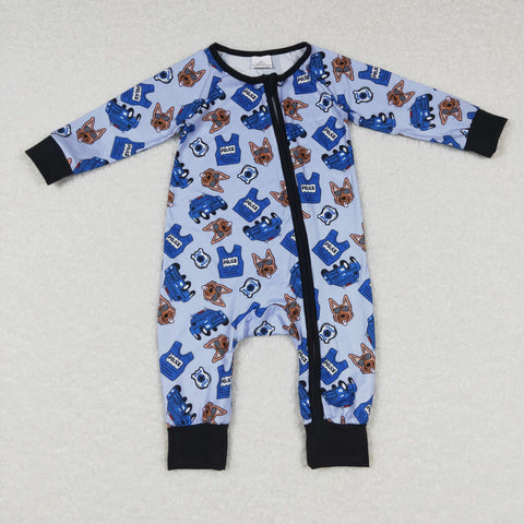 LR0736 baby clothes police baby winter romper