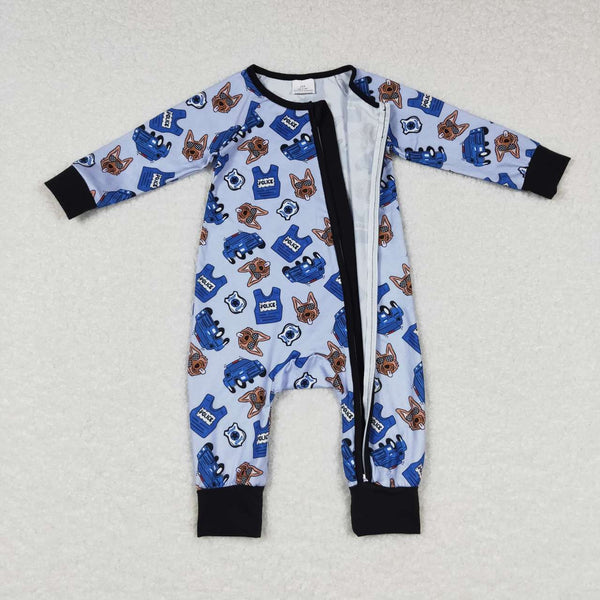 LR0736 baby clothes police baby winter romper