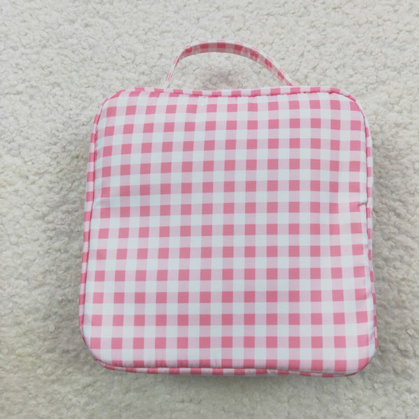 BA0088  lunch box pink plaid box