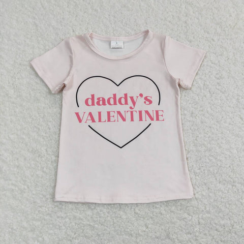 GT0452 baby girl clothes daddy’s valentines girl valentines day top summer tshirt father's daya clothes