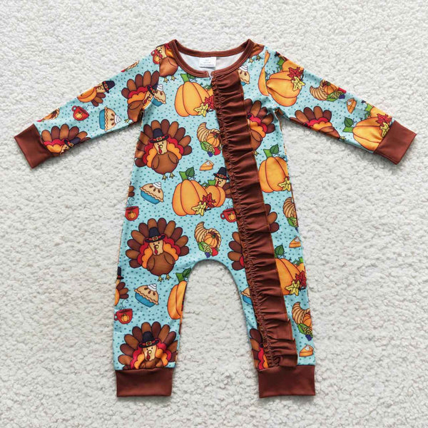 LR0580 baby clothes baby girl thanksgiving romper