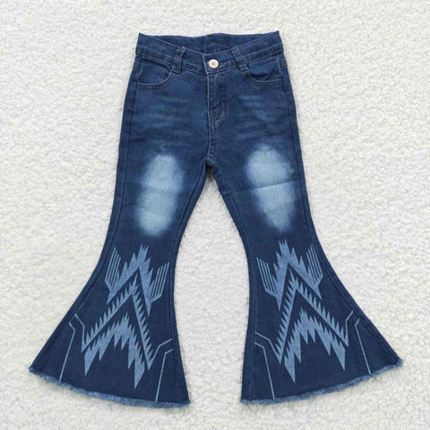 P0126 kids clothes girls bell bottom jeans flare pant