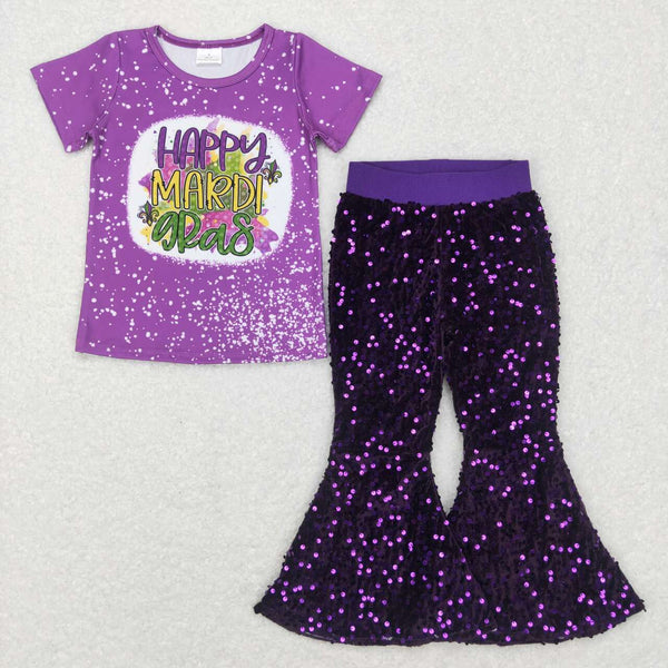 GSPO1103 toddler girl clothes girl Mardi Gras outfit