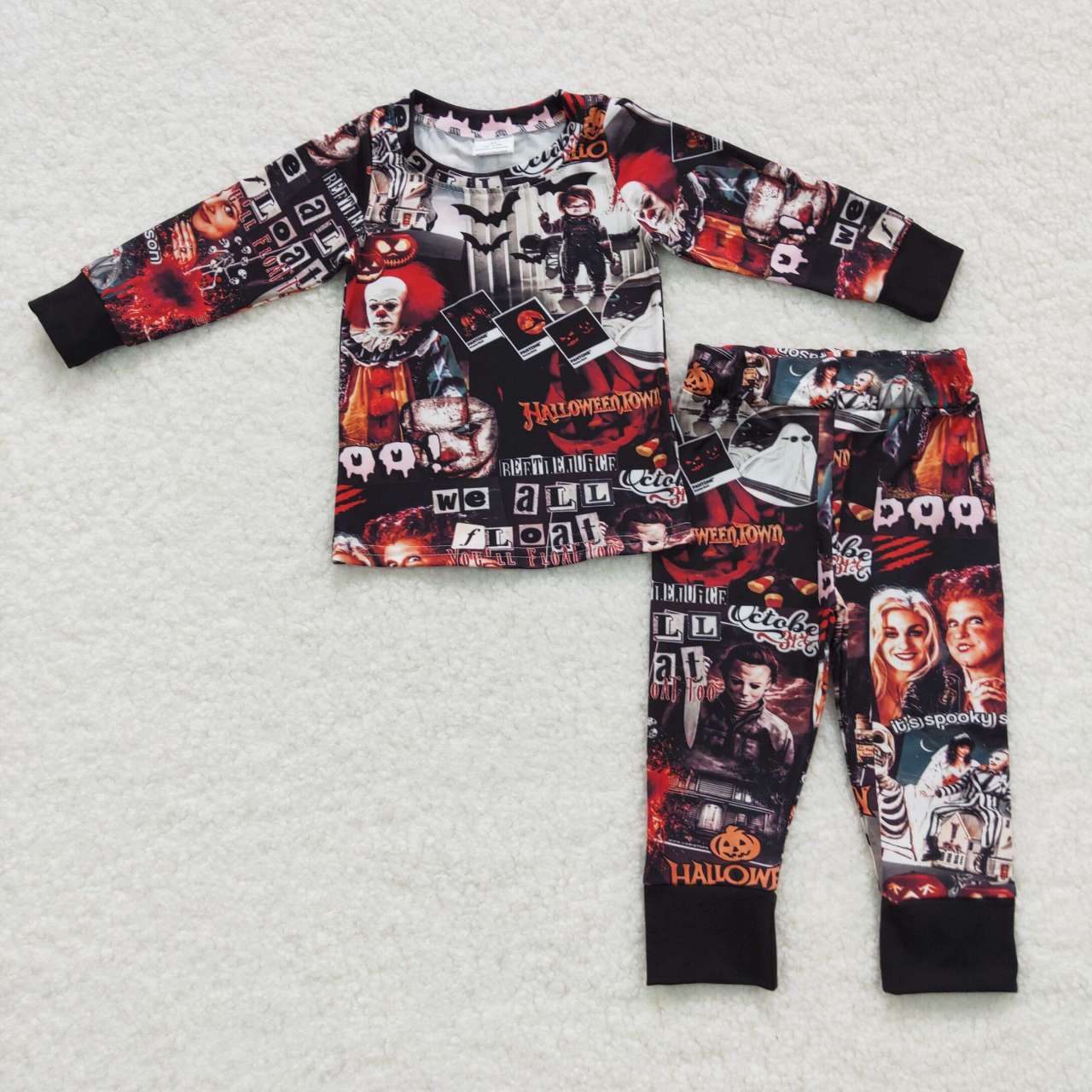BLP0259 toddler boy clothes boy halloween pajamas set