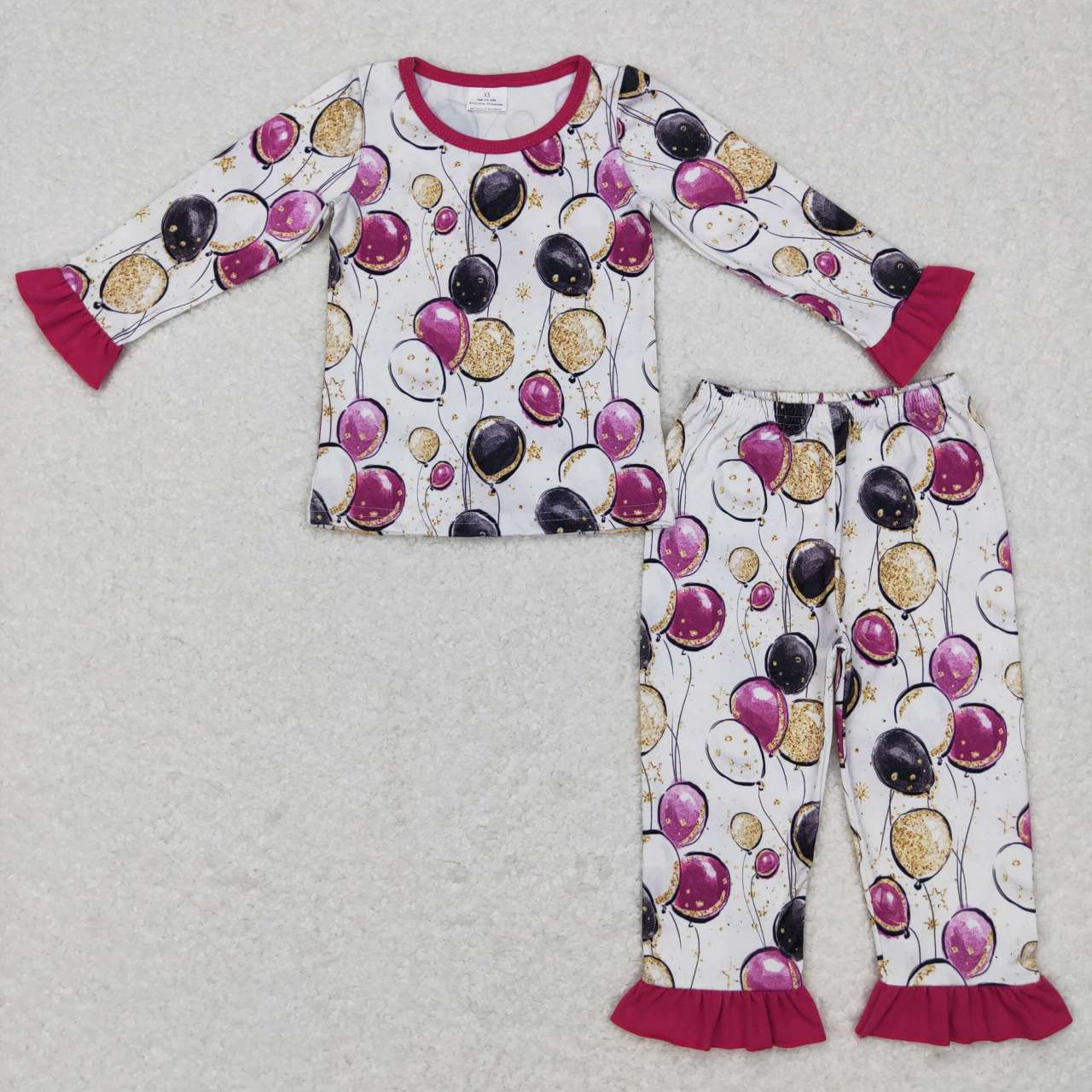GLP0819 toddler girl clothes happy new year girl pajamas set