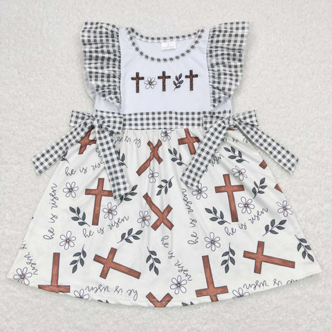 GSD0680 baby girl clothes embroidery toddler ester clothes girl cross easter summer dress