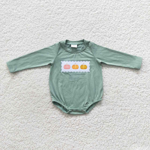 LR0451 baby girl clothes embroidery pumpkin baby halloween bubble