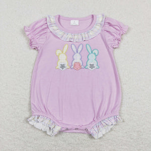 SR0499 baby girl clothes bunny rabbit embroidery girl easter bubble toddler easter clothes
