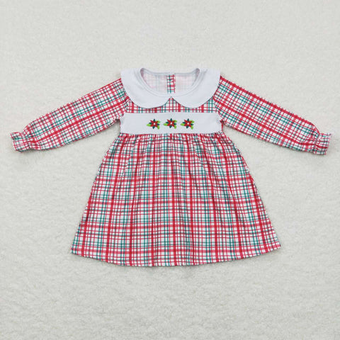 GLD0470 kids clothes girls winter embroidery girl christmas dress
