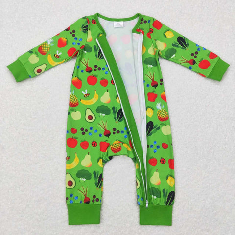 LR0781 baby clothes green fruit avocado baby winter romper