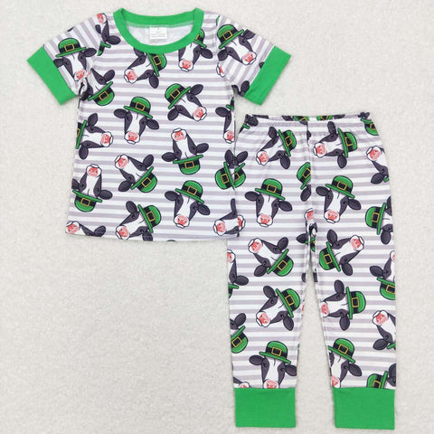 BSPO0279 baby boy clothes boy cow clothing set toddler St. Patrick's Day outfit