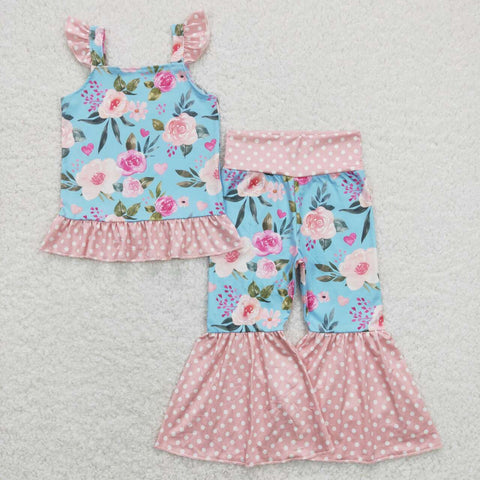 GSPO1163 RTS baby girl clothes flower girl bell bottom outfit baby spring outfit