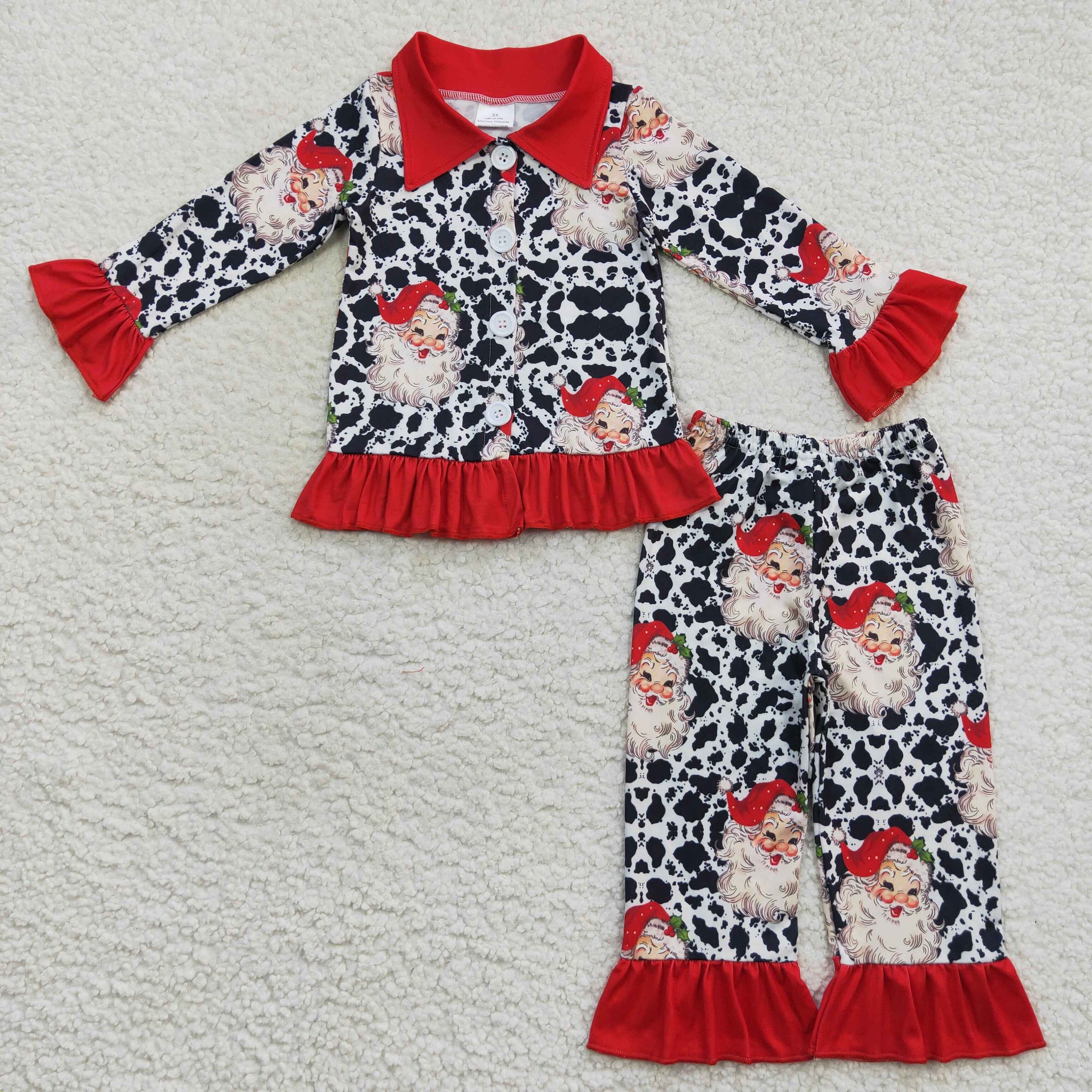 GLP0458 baby girl clothes santa claus girl christmas pajamas set