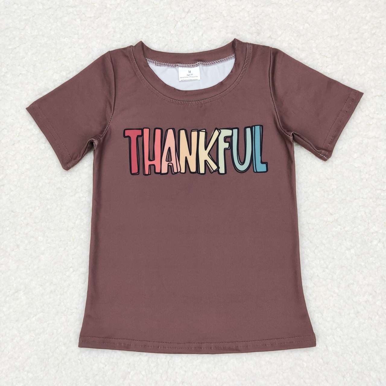 BT0327 baby boy clothes brown boy thankful tshirt thanksgiving top