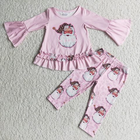 6 C9-23 pink santa claus cute girls boutique outfits christmas boutique kids clothing-promotion 2023.11.25