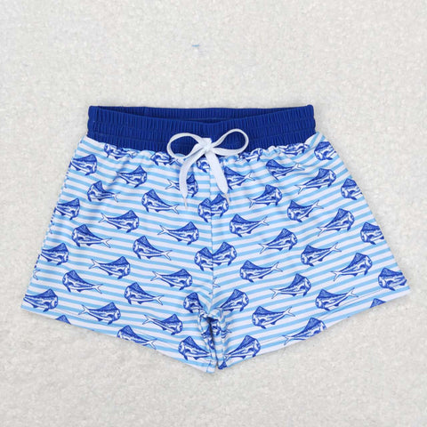 S0172 RTS boy summer blue cartoon swim suit shorts