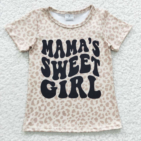 GT0185 kids clothes mama's sweet mother's day girl top summer tshirt