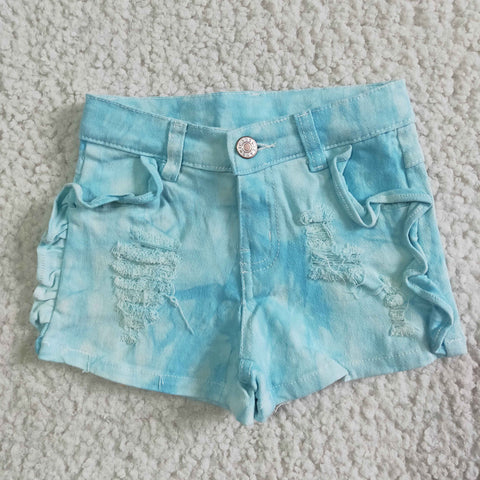 Blue Ripped Jeans Baby Girls Denim Shorts