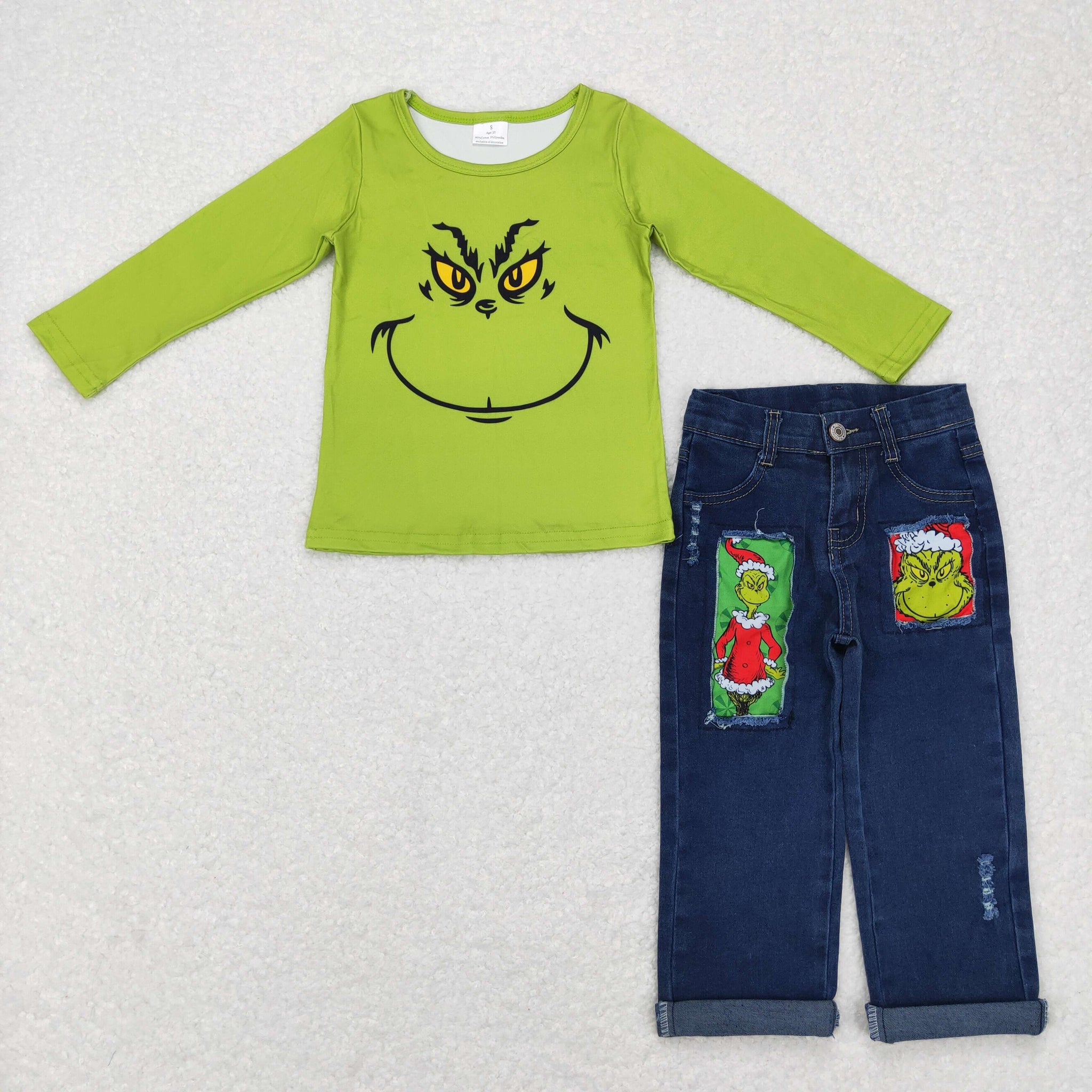 BLP0225 toddler boy clothes jeans set boy christmas outfit 1