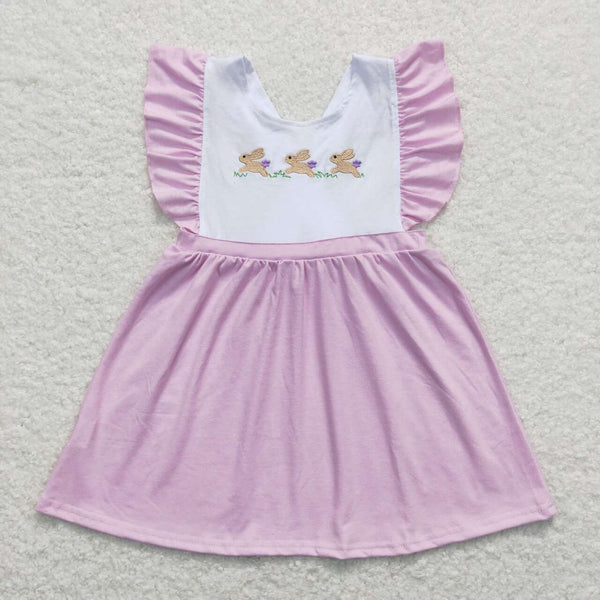 GSD0569 kids clothes girls embroidery bunny  girl easter dress girl easter clothes