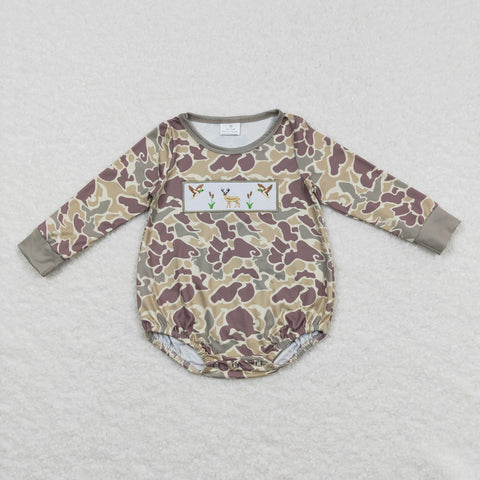 LR0714 baby clothes mallard embroidery boy winter bubble newborn camo clothes