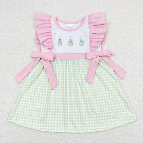 GSD0601 baby girl clothes bunny embroidery girl easter dress toddler easter clothes