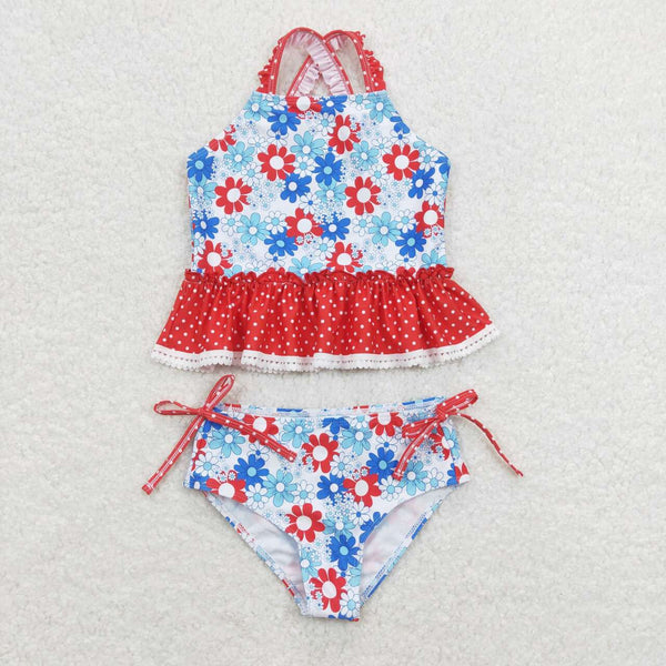 S0253 RTS baby girl clothes floral girl summer swimsuit swim wear beach bathing suit