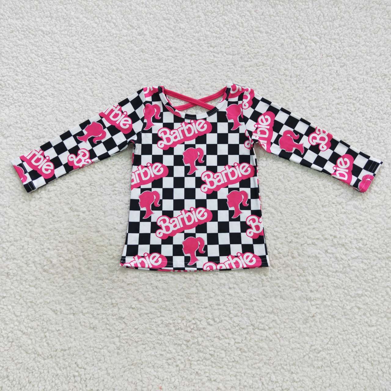 GT0287 baby girl clothes hot pink girl winter shirt