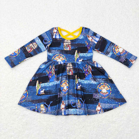 GLD0446 toddler girl clothes jesus nativity girl christmas dress