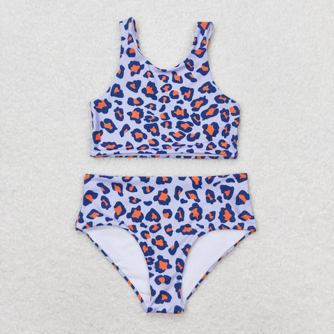S0229 RTS baby girl clothes leopard print girl summer swimsuit