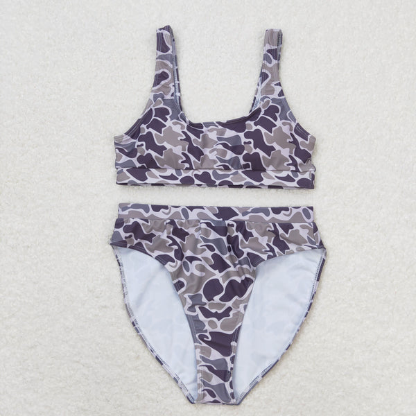 S0321 RTS adult clothes Adult mom gray camouflage print Summer Swimsuit adult bikini