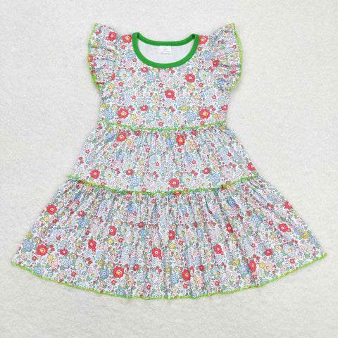 GSD0948 RTS toddler clothes floral baby girl summer dress