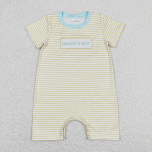 SR0890 baby boy clothes embroidery daddy’s boy summer romper newborn summer clothes