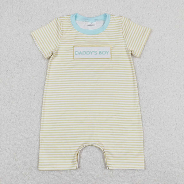 SR0890 baby boy clothes embroidery daddy’s boy summer romper newborn summer clothes