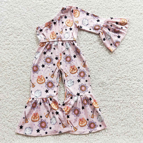 LR0287 infant girl clothes pumpkin halloween jumpsuit