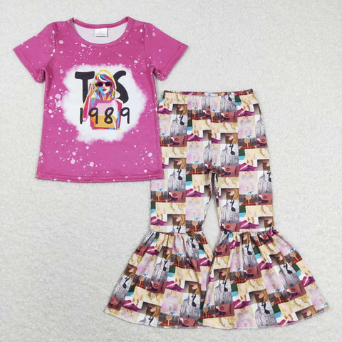 GSPO1245 baby girl clothes girls female singer girl bell bottoms outfit fall spring set