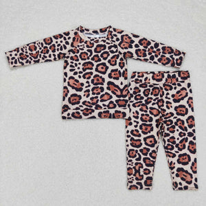 BLP0358 toddler boy clothes leopard boy winter pajamas set