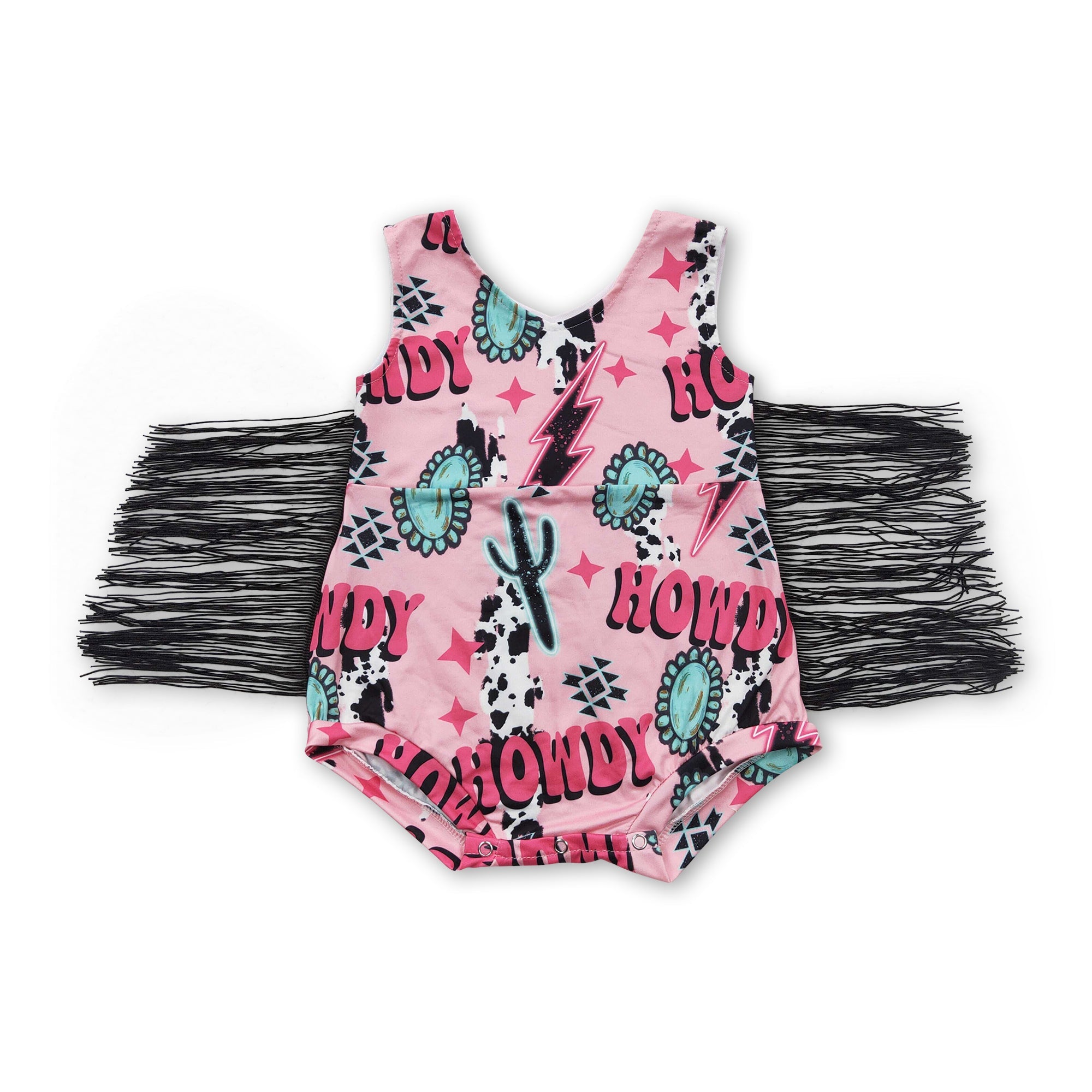 SR0324 baby clothes tassel howdy pink girl summer bubble