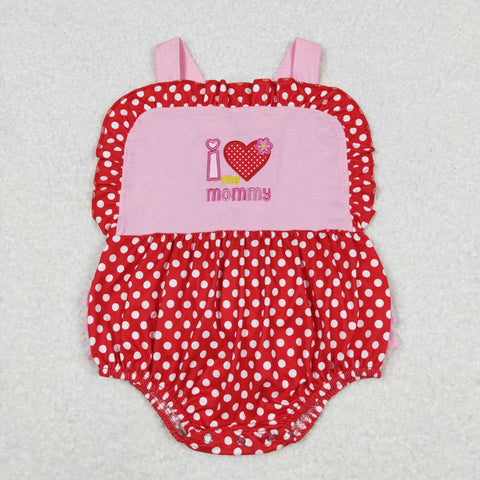 SR0990 RTS baby girl clothes embroidery mothery's day clothes  l love my mommy girl summer romper