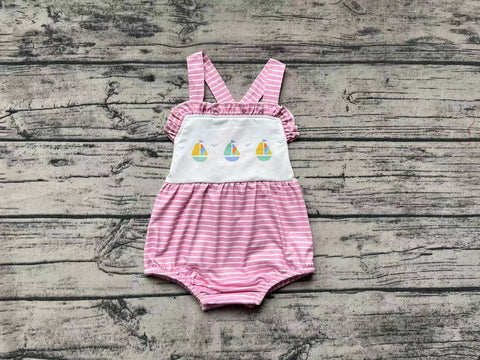 SR1058 pre-order baby girl clothes sailboat pink toddler girl summer bubble