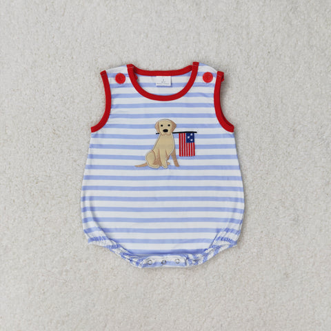 SR1080 RTS baby boy clothes embroidery  pubby 4th of July patriotic toddler boy summer bubble